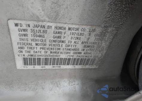 2011 Honda Fit Sport z USA, uszkodzony, nr VIN JHMGE8H55BC000901